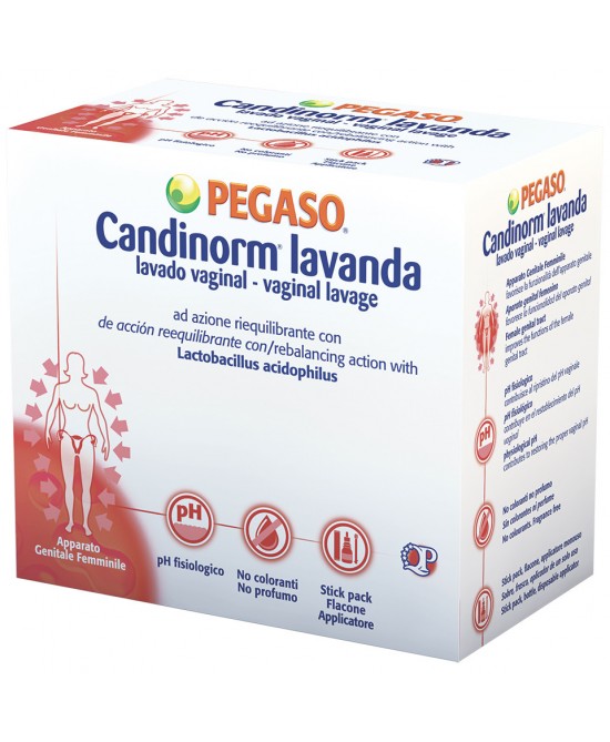 CANDINORM LAVANDA VAGINALE 4 FLACONE 10 ML + 4 STICK PACK MONODOSE 1,5 G + 4 APPLICATORI STERILI MONOUSO