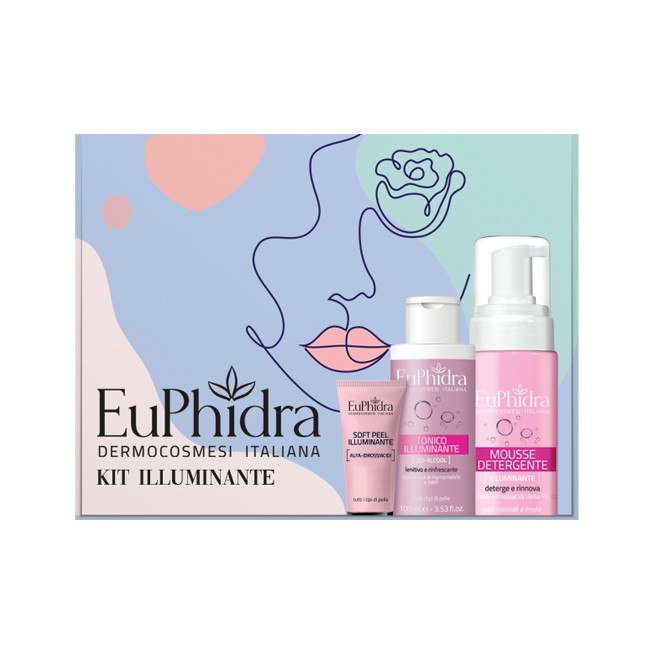 EUPHIDRA KIT ILLUMINANTE 1 MOUSSE ILLUMINANTE + 1 MINI MASCHERA ILLUMINANTE + 1 MINI TONICO ILLUMINANTE