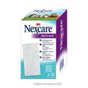 GARZA COMPRESSA NEXCARE STERIMED IN COTONE 20 FILI 18X40CM MULTILINGUAL 12 PEZZI