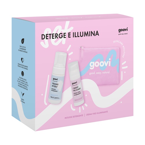 GOOVI SET CREMNA ILLUMINANTE + MOUSSE + POCHETTE