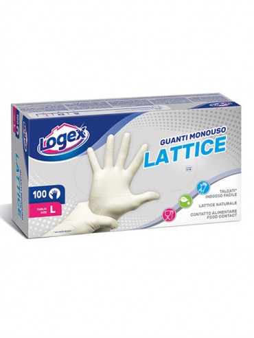Logex Guanti Monouso Lattice Taglia L 100 pz IVA 0%