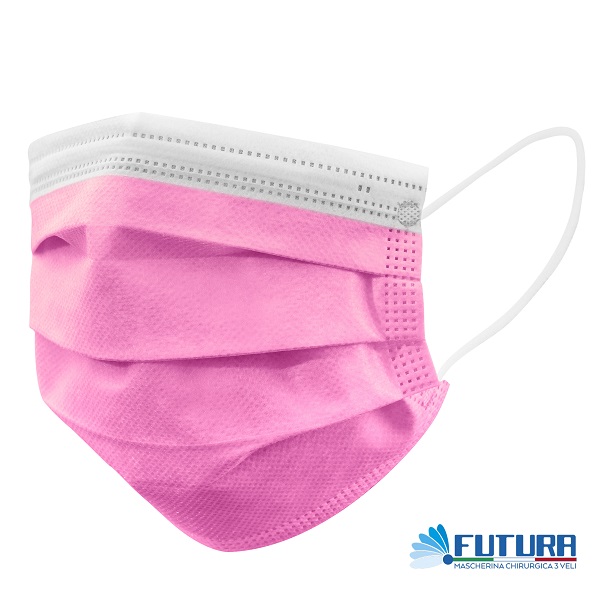 MASCHERINA CHIRURGICA TRIPLO STRATO MONOUSO 10 PEZZI FUCSIA - Nowfarma.it