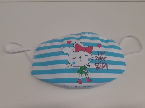 Mascherina lavabile Bimbo da 4/10 anni fantasia coniglio