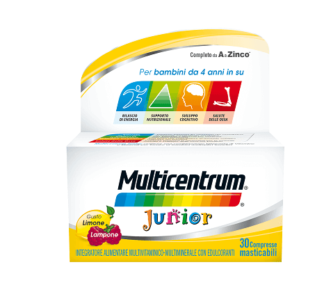 MULTICENTRUM JUNIOR 30 COMPRESSE MASTICABILI + 6 PENNARELLI IN OMAGGIO - Nowfarma.it