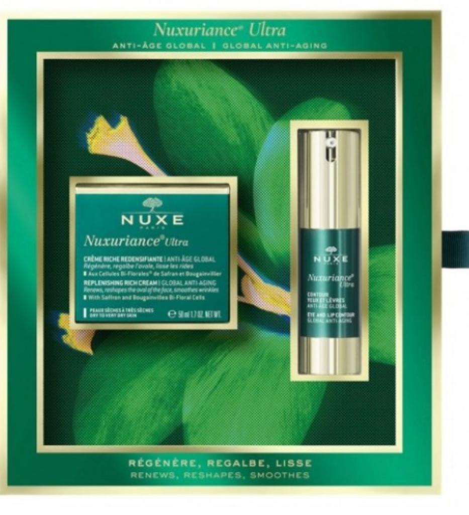 NUXE NUXURIANCE ULTRA GIFT SET CON CREME RICHE REDENSIFIANTE ANTI-AGE GLOBAL 50 ML + CONTOUR YEUX ET LEVRES 15 ML  prezzi bassi