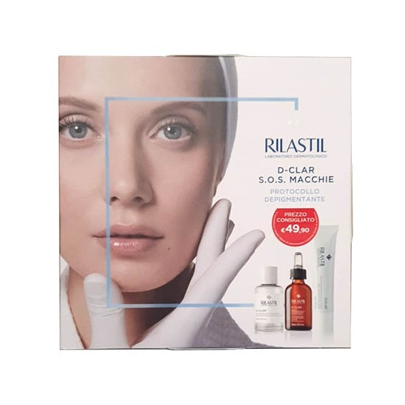 RILASTIL D CLAR COFANETTO 1 RILASTIL D CLAR MICROPEELING 30 ML + 1 RILASTIL D CLAR CREMA DEPIGMENTANTE 40 ML + 1 RILASTIL D CLAR GOCCE DEPIGMENTANTI 30 ML