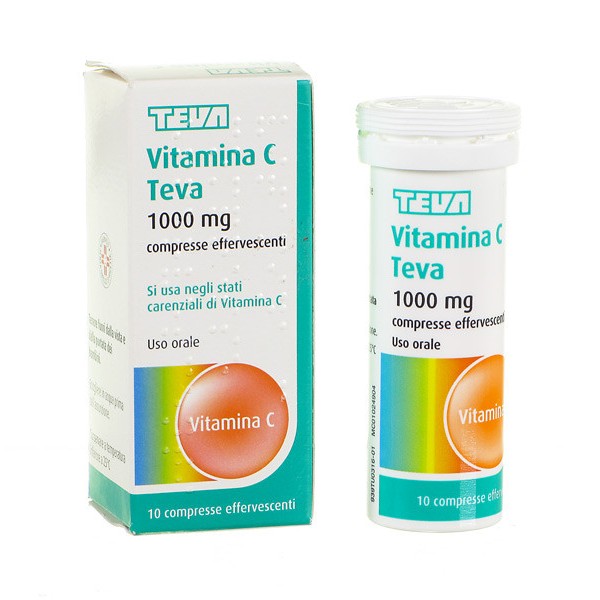 TEVA Vitamina C Integratore Alimentare 10 Compresse Effervescenti 1g