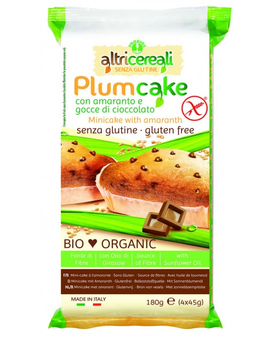 AltriCereali Plumcake Con Amaranto E Gocce Di Cioccolato Biologico Senza Glutine 180 g offerta