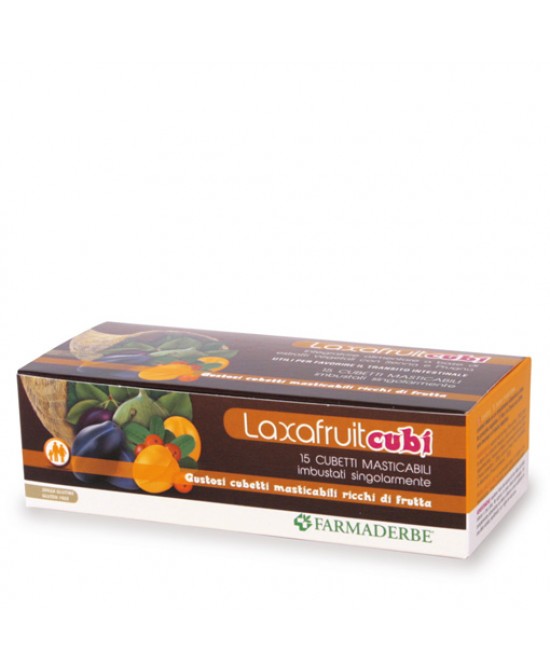 Farmaderbe Laxafruit Cubi Integratore Alimentare 15 Cubetti Masticabili