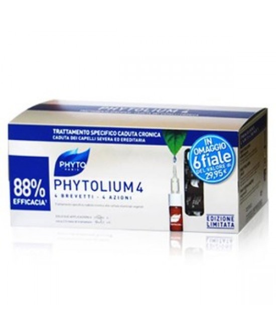 Phyto Phytolium 4 Trattamento Intensivo Caduta Capelli Uomo Cofanetto Speciale 12 + 6 Fiale