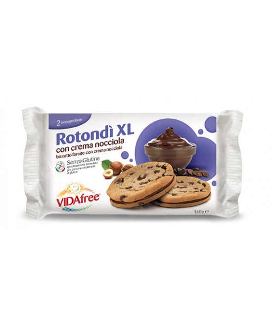 Vidafree Rotondì XL Crema Alla Nocciola Biscotto Farcito Senza Glutine 140g