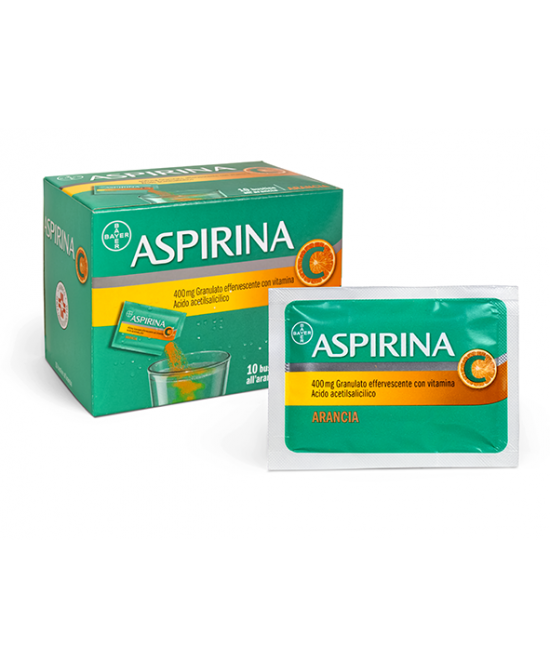 Aspirina C 400mg Granulato Effervescente Con Vitamina C 10 Bustine Arancia
