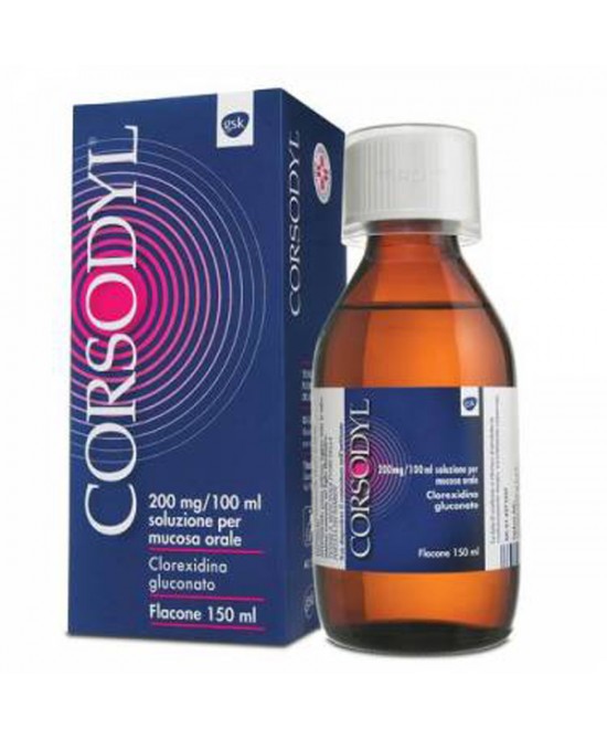 Gsk Corsodyl Soluzione Orale 200mg/100ml Disinfettante Del Cavo Orale Flacone 150ml