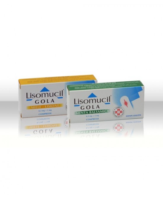 Lisomucil Gola Dequalinio Clururo E Enossolone 0.5mg + 5mg Miele Limone 20 Compresse