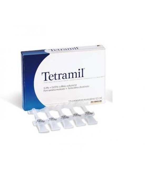 Teofarma Tetramil 0,3%+0,05% Collirio Per Occhi Arrossati Infiammati E Congiuntiviti Allergiche 10 Flaconcini Monodose