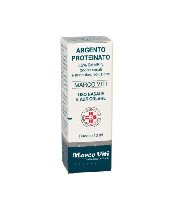 Argento Proteinato Marco Viti 0,5% Bambini Decongestionante Gocce 10 Ml miglior prezzo Argento Proteinato Marco Viti 0,5% Bambini Decongestionante Gocce 10 Ml offerta