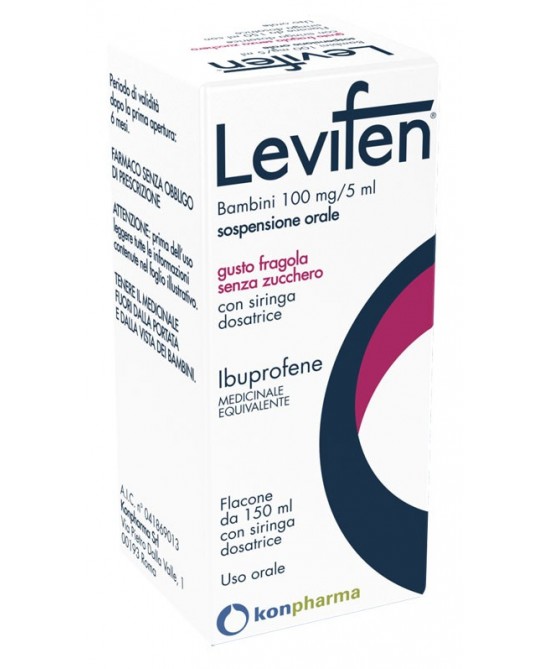 Levifen 100 mg/5 ml Ibuprofene Analgesico 150 ml Fragola offerta