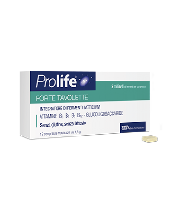 Prolife Forte Tavolette Integratore Alimentare Di Fermenti Lattici Vivi 12 Compresse Masticabili