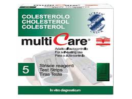 TEST COLESTEROLEMIA MULTICARE COLESTEROLO IN STRISCE CHIP 5 PEZZI