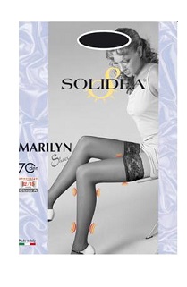 Solidea Marilyn Sheer 70 DEN Calza Autoreggente Compressiva Colore Blu Scuro Taglia 3 offerta