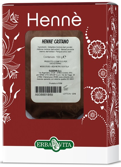 HENNE COLORANTE CAPELLI CASTANO 100 G